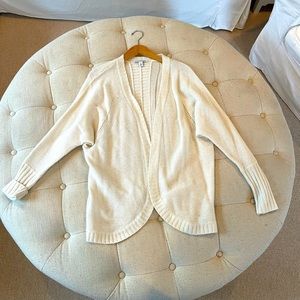 Autumn cashmere cream cable open cardigan cashmere sweater